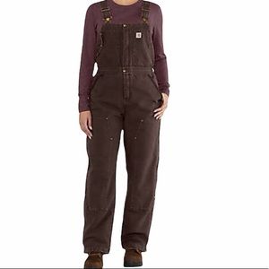 NWT Carhartt Woman Bib Overall Brown Medium 8/10